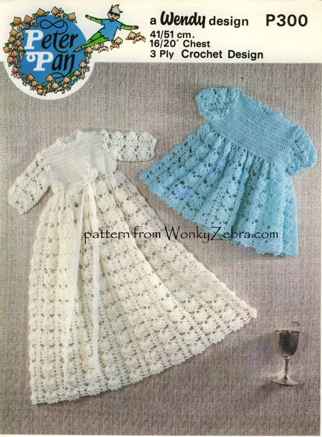 Christening Gowns Vintage Crochet PDF Pattern B045 from Etsy