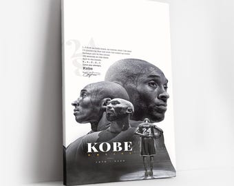 Plakat motywacyjny Kobego Bryanta na ścianę w czerni i bieli z motywem koszykówki, wydruk na płótnie, oprawiona sztuka sportowa