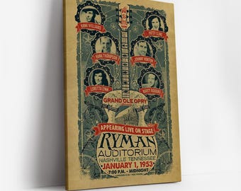 Plakat z Audytorium Ryman w stylu vintage: Grand Ole Opry, 1953, oprawiony w ramę
