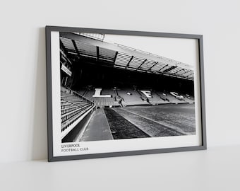 Plakat na stadion Liverpoolu, Plakat Liverpool FC, Plakat na stadion piłkarski, Sztuka piłkarska Premier League, Plakat sportowy