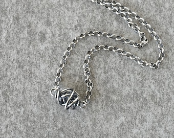 Chaos Silver Bead Pendant Necklace