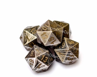 ダマスカス鋼 D20 ダイ – 18 mm / D&D / 卓上ゲーム。