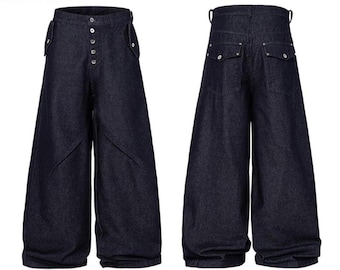 Jeans mit weitem Bein in dunkler Waschung