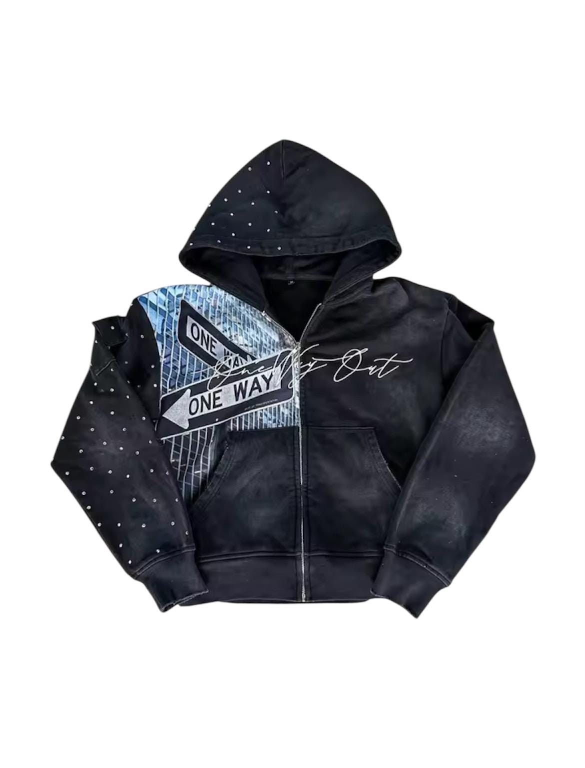 Sweat Hurley Vintage Grunge Années 2000 – Intégral Zip Capuche – Taille L Gris – Streetwear