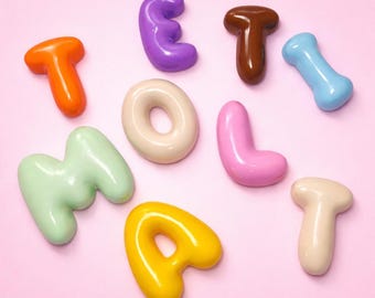 Bubble Buchstaben in 3D Glanzoptik - benutzerdefinierte Kinderzimmer Deko - 3D Letters im Keramik Look, Personalisiert