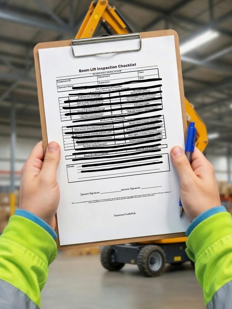 Boom Lift Inspection Checklist – ANSI A92/OSHA Compliant Safety Tool ...