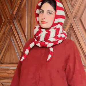 Sophie Hood Inspired Crochet Pattern PDF + Video, Striped Hooded Scarf, Beginner Friendly Tutorial, Instant Download, TikTok Hood
