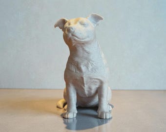 Scultura di Staffordshire Bull Terrier o Pitbull dal carattere calmo – File per stampa 3D STL, 3MF (Licenza commerciale)