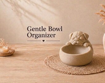 File per la stampa 3D di un organizer a forma di carlino Gentle Bowl, inclusa licenza commerciale (STL, 3MF)