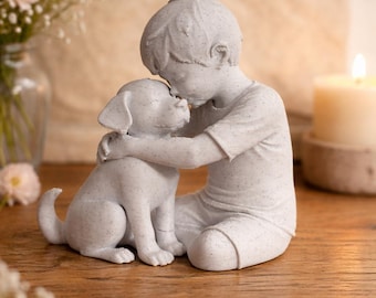 File per la stampa 3D della statuetta "Gentle Bond Boy and Dog" con licenza commerciale (STL, 3MF)