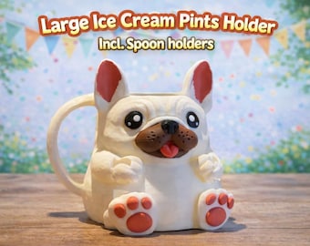Porta gelato a forma di bulldog francese – File per stampa 3D (STL, 3MF)
