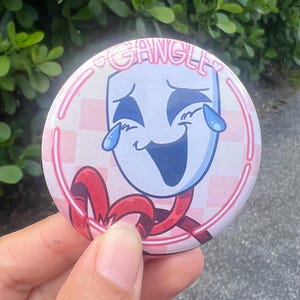 Defective Gangle Button Pin | Digital Circus Character Art (2.3in)