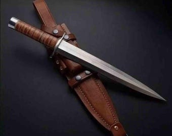 Arkansas Toothpick Dagger Handmade D2 Dagger Hunting knife & Sheath