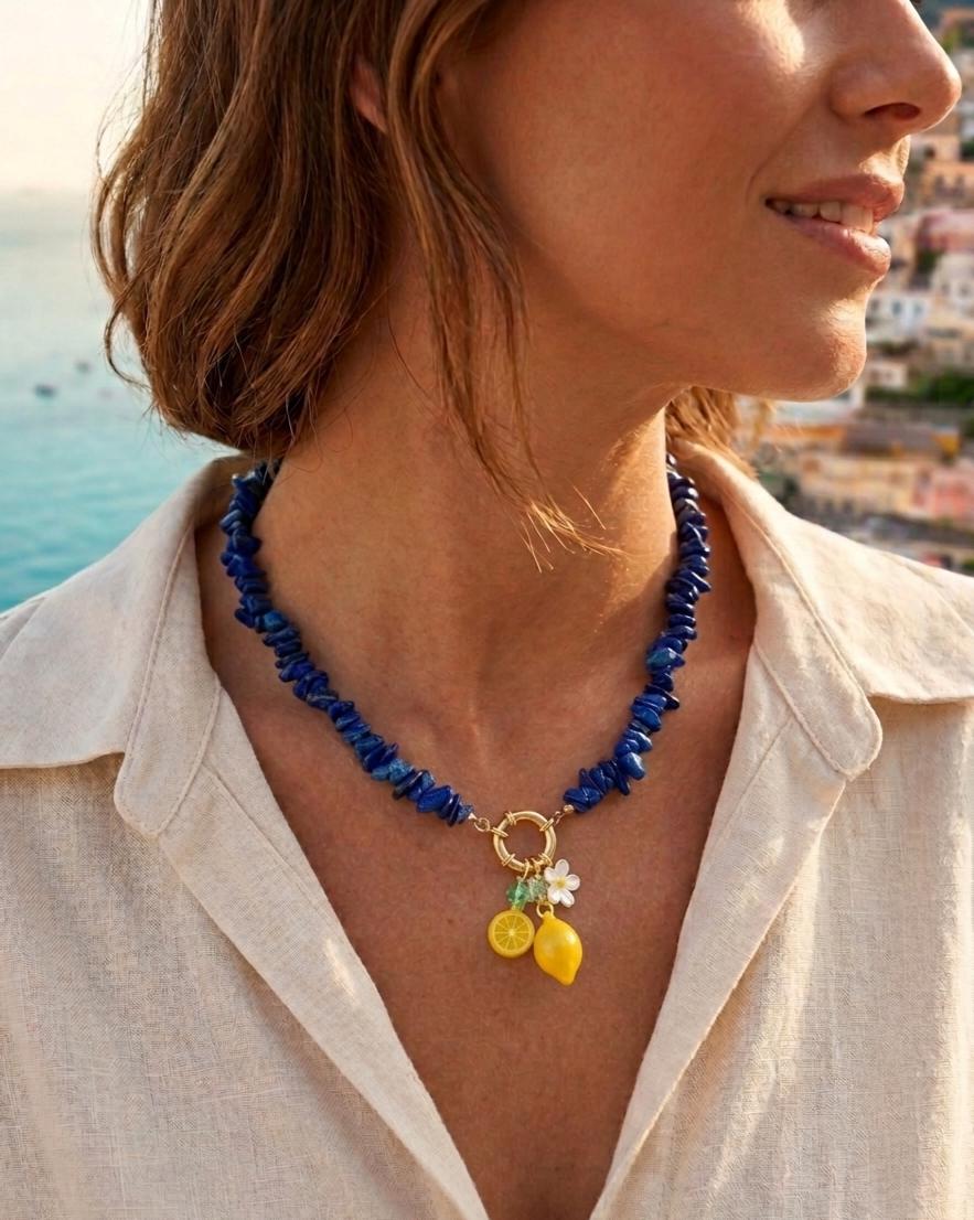 Italian style gemstone chain necklace - Etsy 日本
