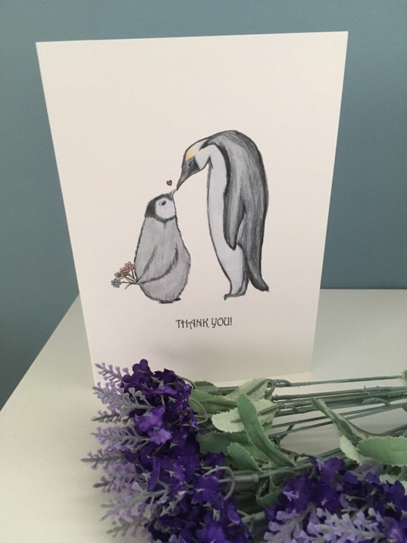 thank you gift for penguin lovers Penguin thank you card penguin gift