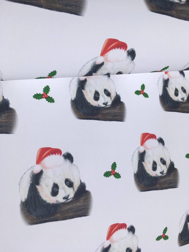 Panda Christmas Wrapping Paper 