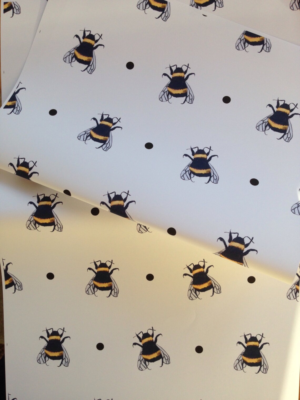 Bumble beebee wrapping paper gift wrap for bee lovers for Etsy