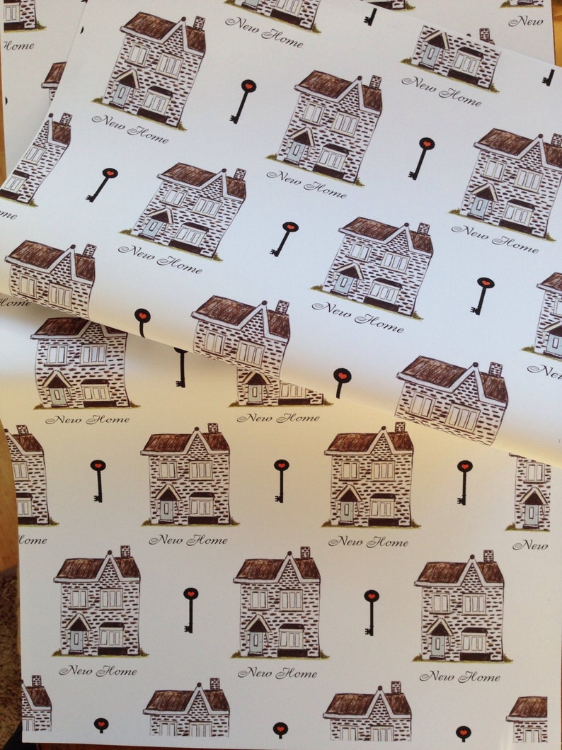 New Home Wrapping Paper Gift Wrap House Warming Gift Wrap Etsy UK