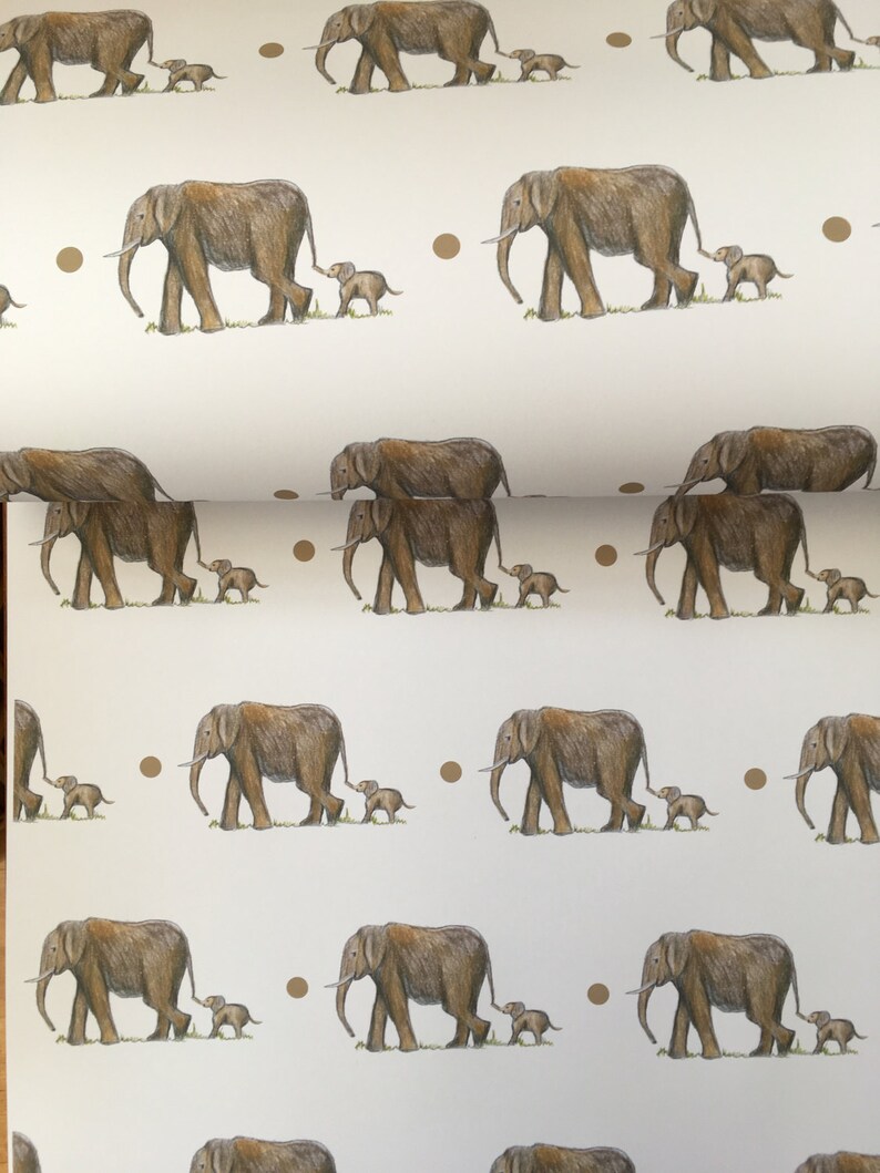 Elephant wrapping paper gift wrap Mother's Day gift Etsy