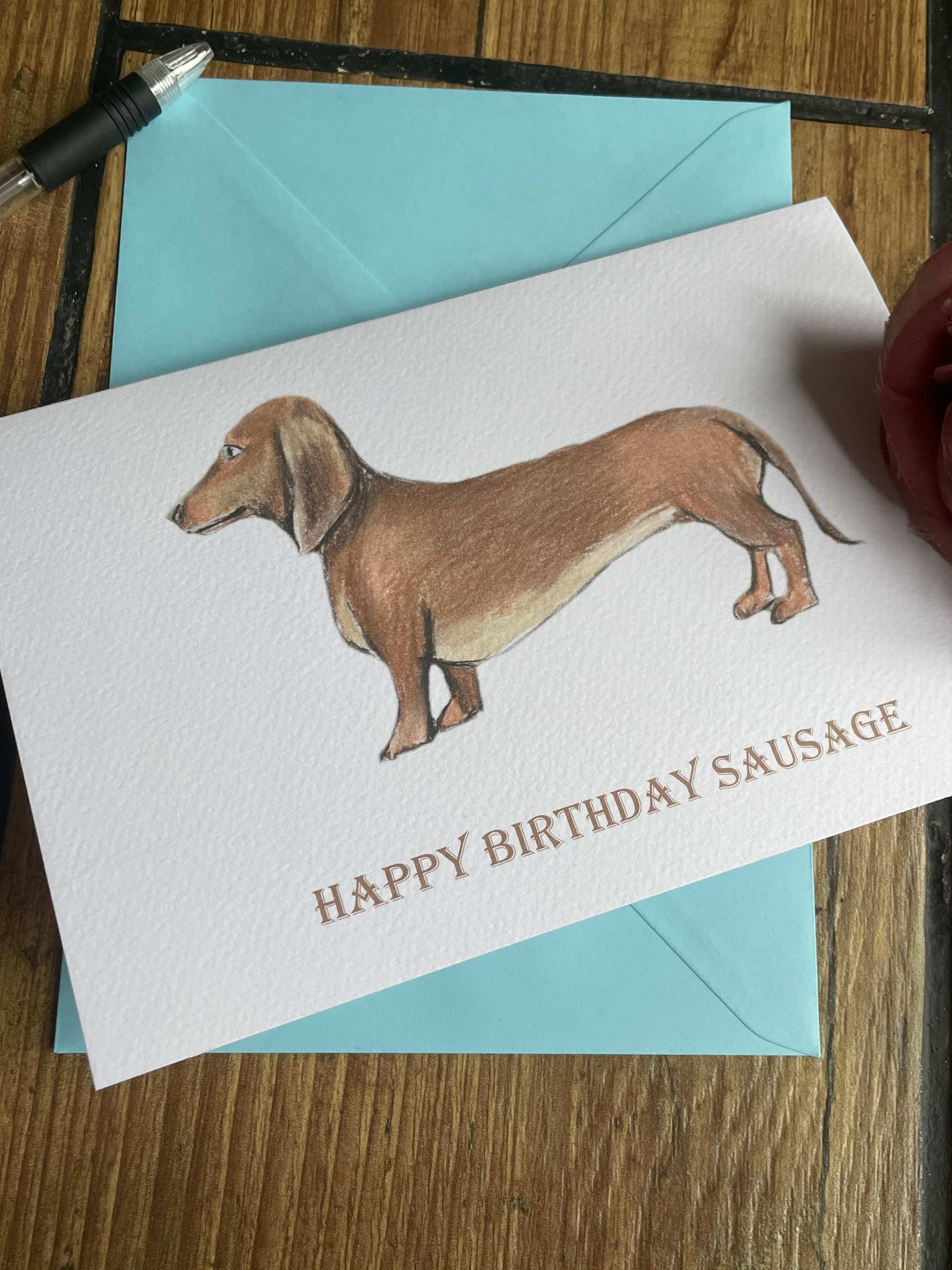 Sausage dog birthday card happy birthday sausage pun card Etsy