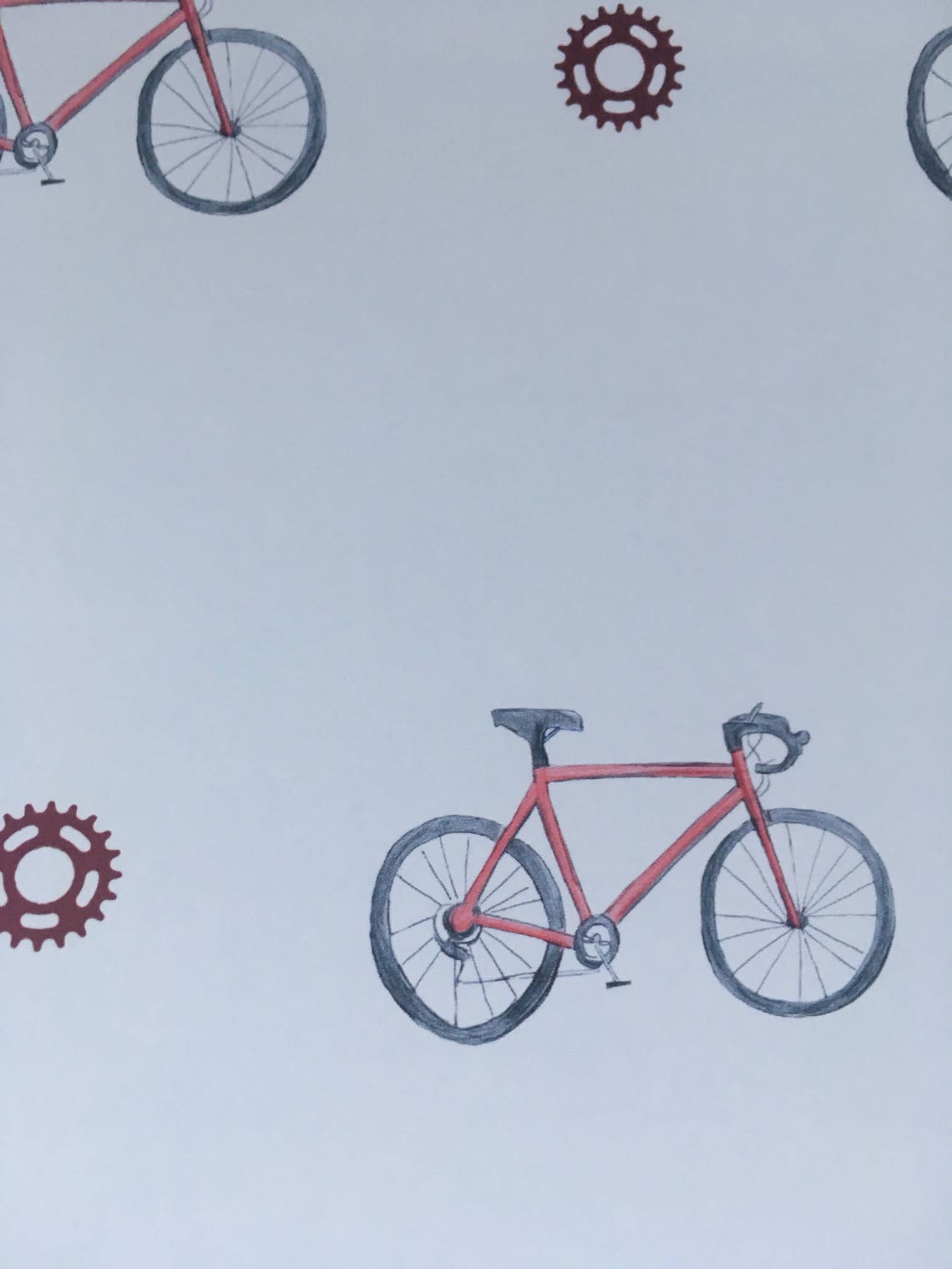 Bicycle Bike Wrapping Paper Gift Wrap Greetings Wrap Bike Etsy