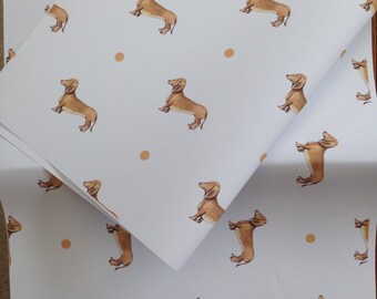 Sausage dog,daschund ,wrapping paper gift wrap, for sausage dog lovers, read description