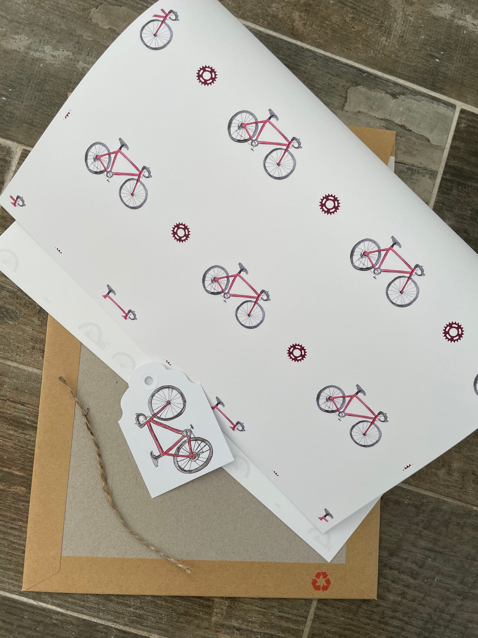 Bicycle Bike Wrapping Paper Gift Wrap Greetings Wrap Bike Etsy