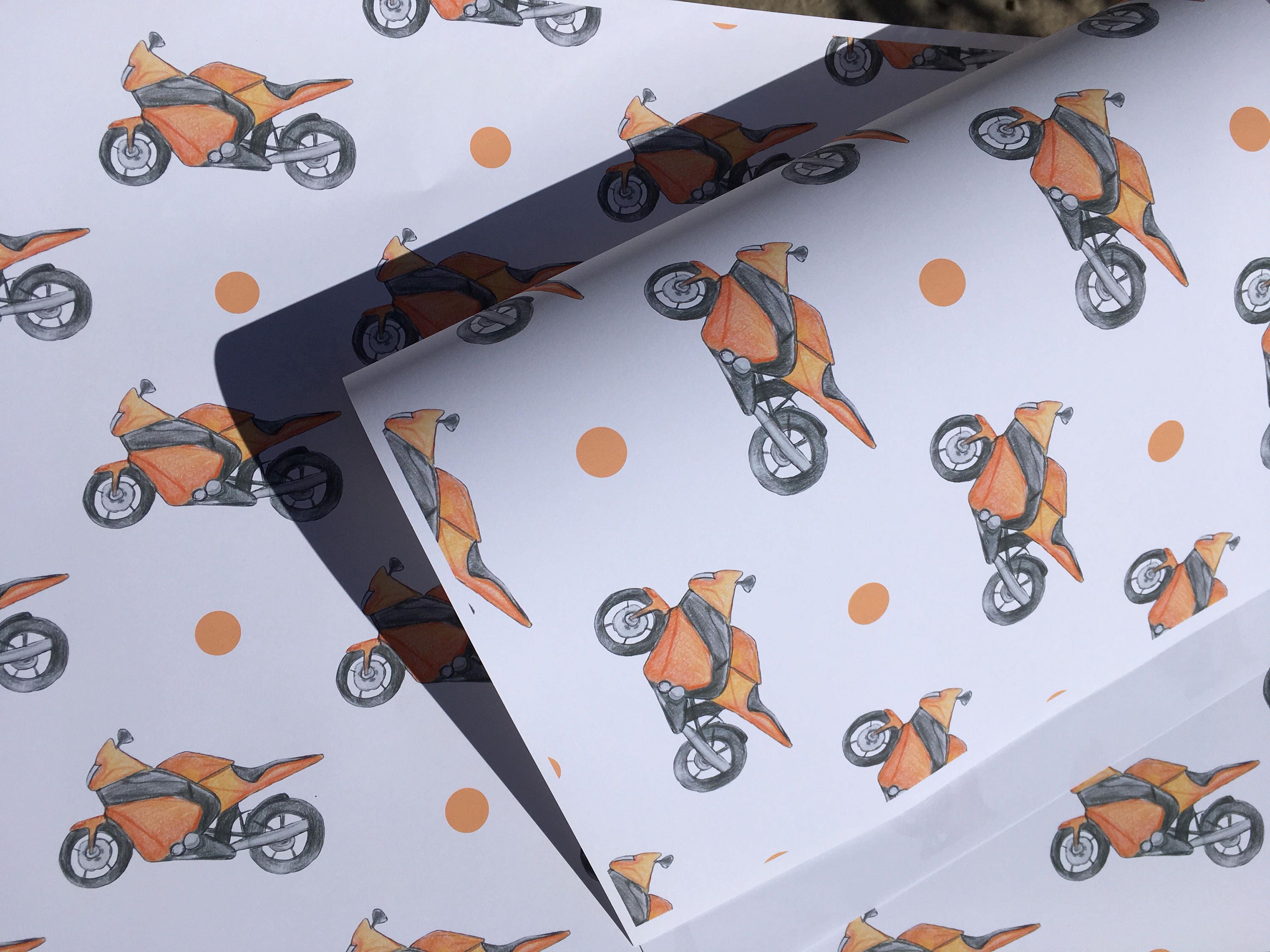 Motorbike wrapping paper gift wrap for motorbike lovers Etsy