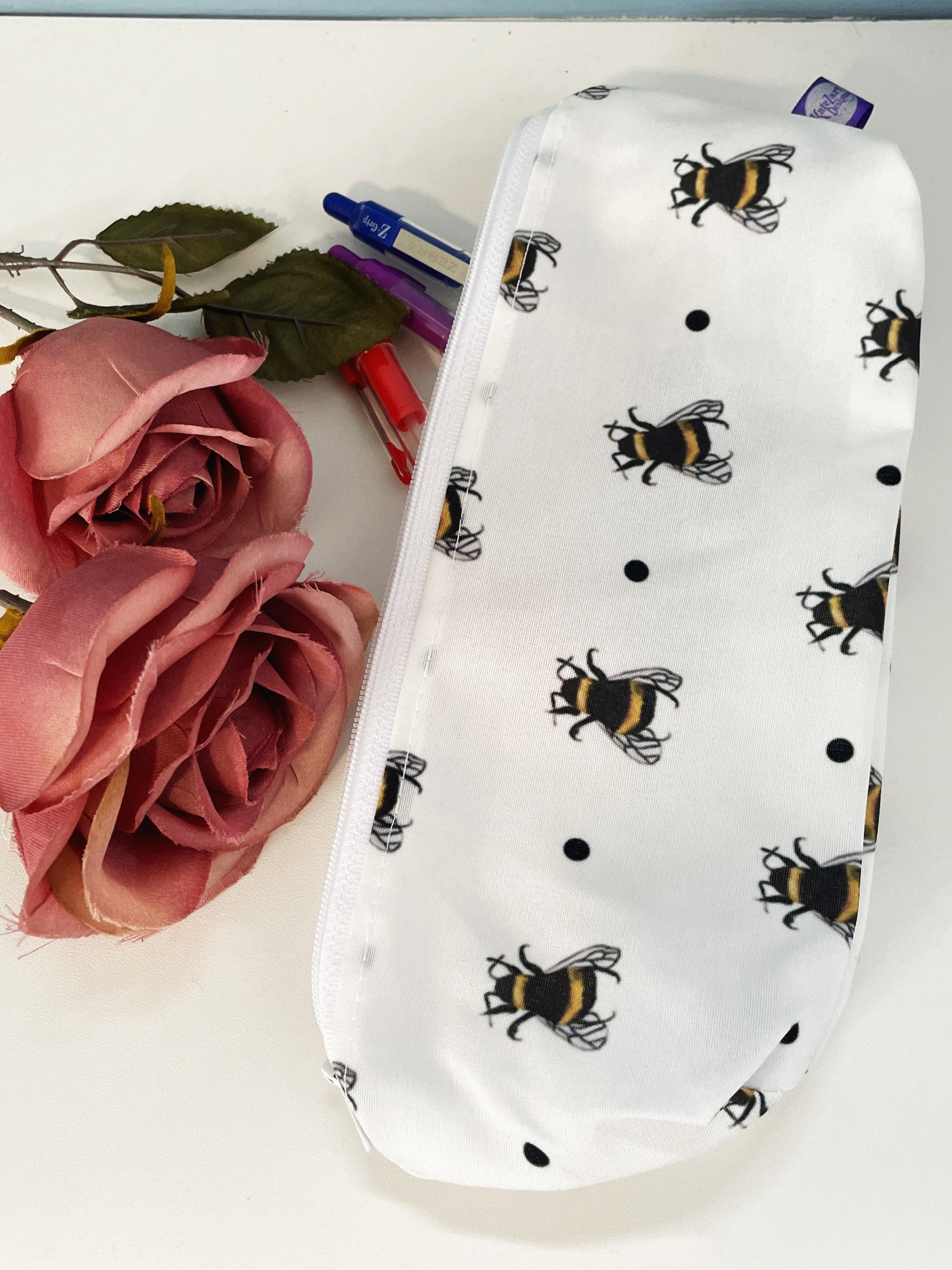 Bee pencil case storage case stationary case bee gift idea Etsy