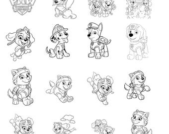 15 PAW Patrol Coloring Pages Skye Everest Chase Marshall Printable Kids Birthday Activity