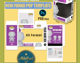 Formato de plantilla A3 / Caja de pop personalizada / 100 % editable