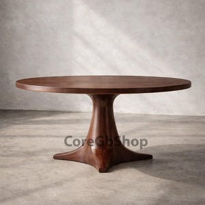 Table de salle à manger ronde finie à la main