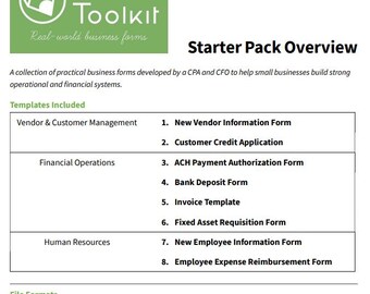 Small Business Operations Templates Bundle | Vendor Forms, Credit Application, Invoice Template | Editable Business Forms | CFO Toolkit