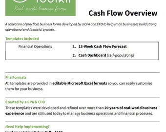 13-Week Cash Flow Forecast Template | Small Business Financial Planning Dashboard