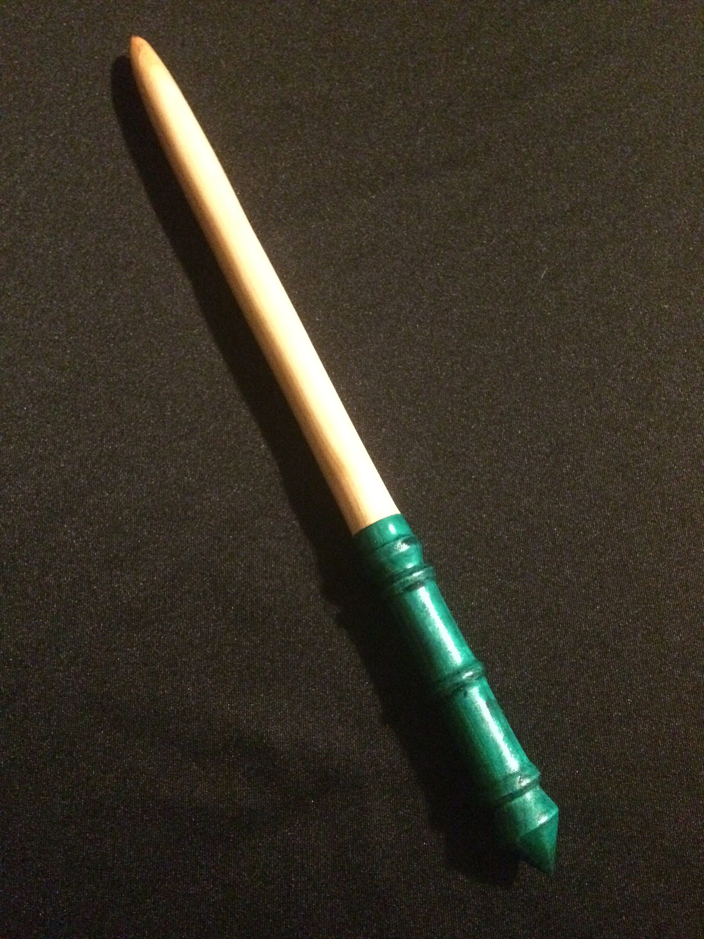 Not Harry Potter Emerald Green and Wormy Cypress Wand One of a Kind