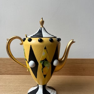 Vintage Handbemalte Dekorative Teekanne