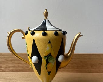 Vintage Hand-Painted Decorative Teapot