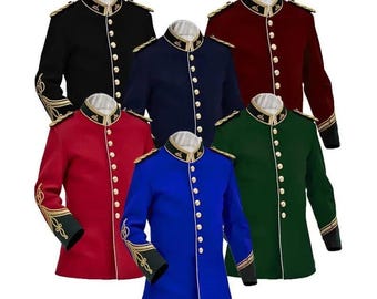 Giacca da guerra Zulu rossa britannica del 1879 - Tunica militare vintage, uniforme da ufficiale anglosassone, cappotto storico per uomo e donna