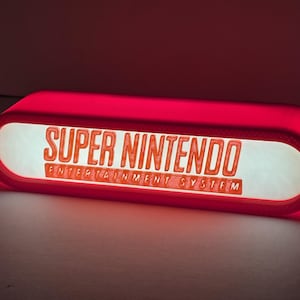 SNES SUPER NINTENDO - Letrero luminoso de videojuegos retro