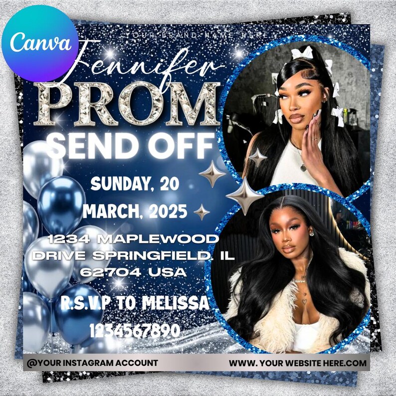 Instant Prom Design Prom Send off Flyer, DIY Prom Flyer, Prom Canva Template, Prom Send Off ...