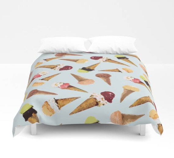 Ice Cream Duvet Cover Queen Comforter Bedding Retro Etsy