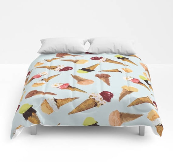 Ice Cream Duvet Cover Queen Comforter Bedding Retro Etsy