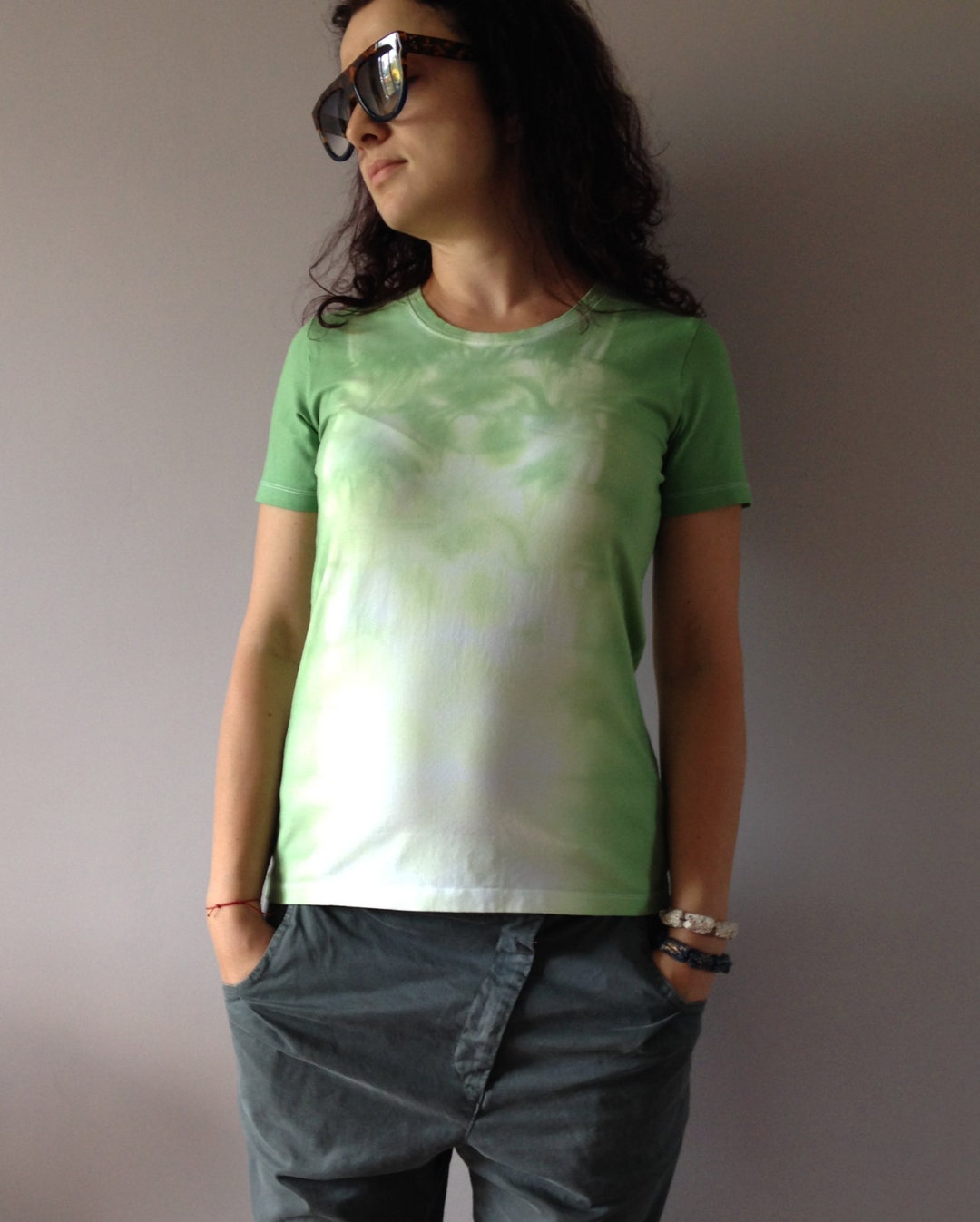 lime green tie dye shirt