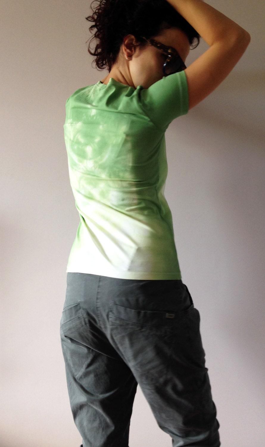 lime green tie dye shirt