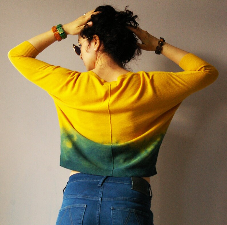Yellow Ombre Knit Sweater
