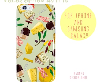 Cheese Samsung Galaxy S8 Case Wine iPhone 7 Plus Case Olives Peppers Bacon iPhone 8 Case Food Pattern Samsung Galaxy 6s Edge Cheese Clip Art