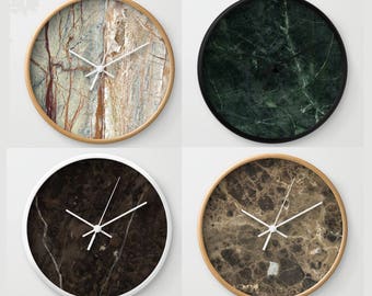 Marble Clock Marble Wall Clock Concrete Clock Vein Onyx Wall Clock Numbers Wall Clock Black Wall Clock Brown Print Marble Clock Beige Nude