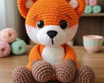 Patrón de ganchillo de zorro naranja: Juguete amigurumi del bosque (Descarga digital)