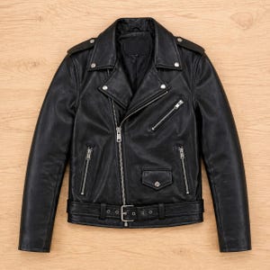 Men's Real Leather Bikers Jacket Quilted Panels Biker Jacket BLUF Leather Jacket
