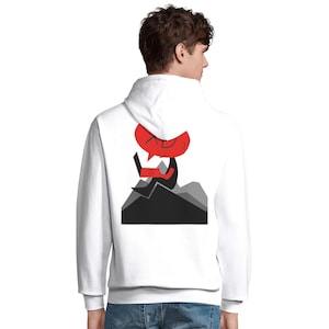 Concept { GEBRUIKERS } - "XD-Face" V1.0 | Minimalistische hoodie met technisch design, conceptuele streetwear, kleding voor creatievelingen en programmeurs.